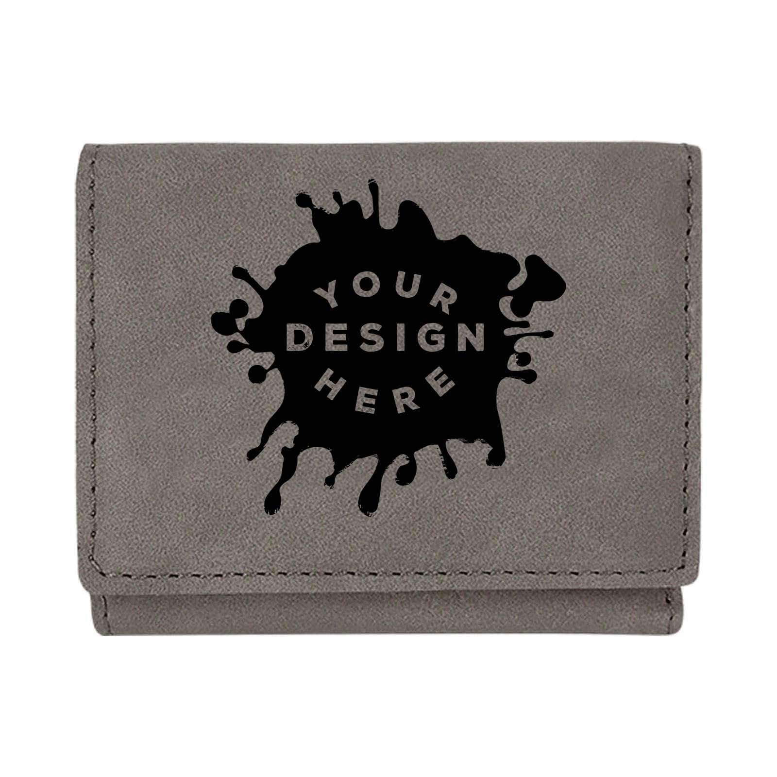 Custom-Engraved Laserable Leatherette Trifold Wallet - Mato & Hash