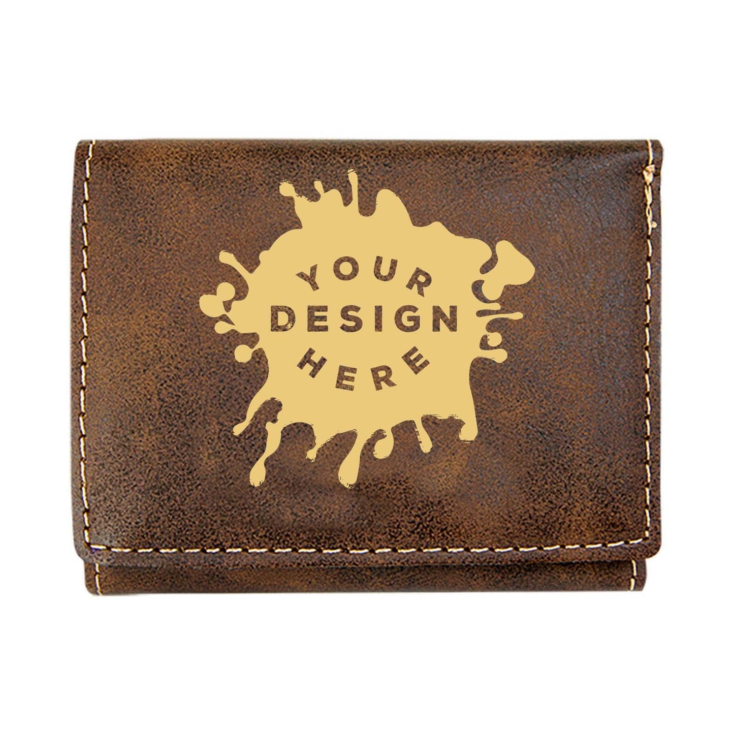Custom-Engraved Laserable Leatherette Trifold Wallet - Mato & Hash