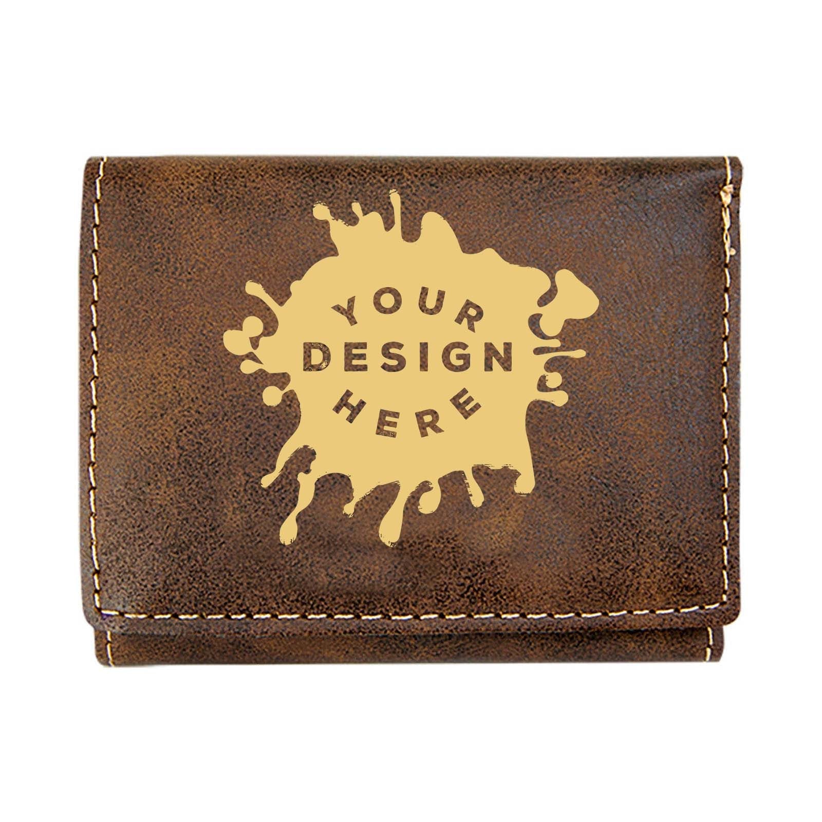 Custom-Engraved Laserable Leatherette Trifold Wallet - Mato & Hash