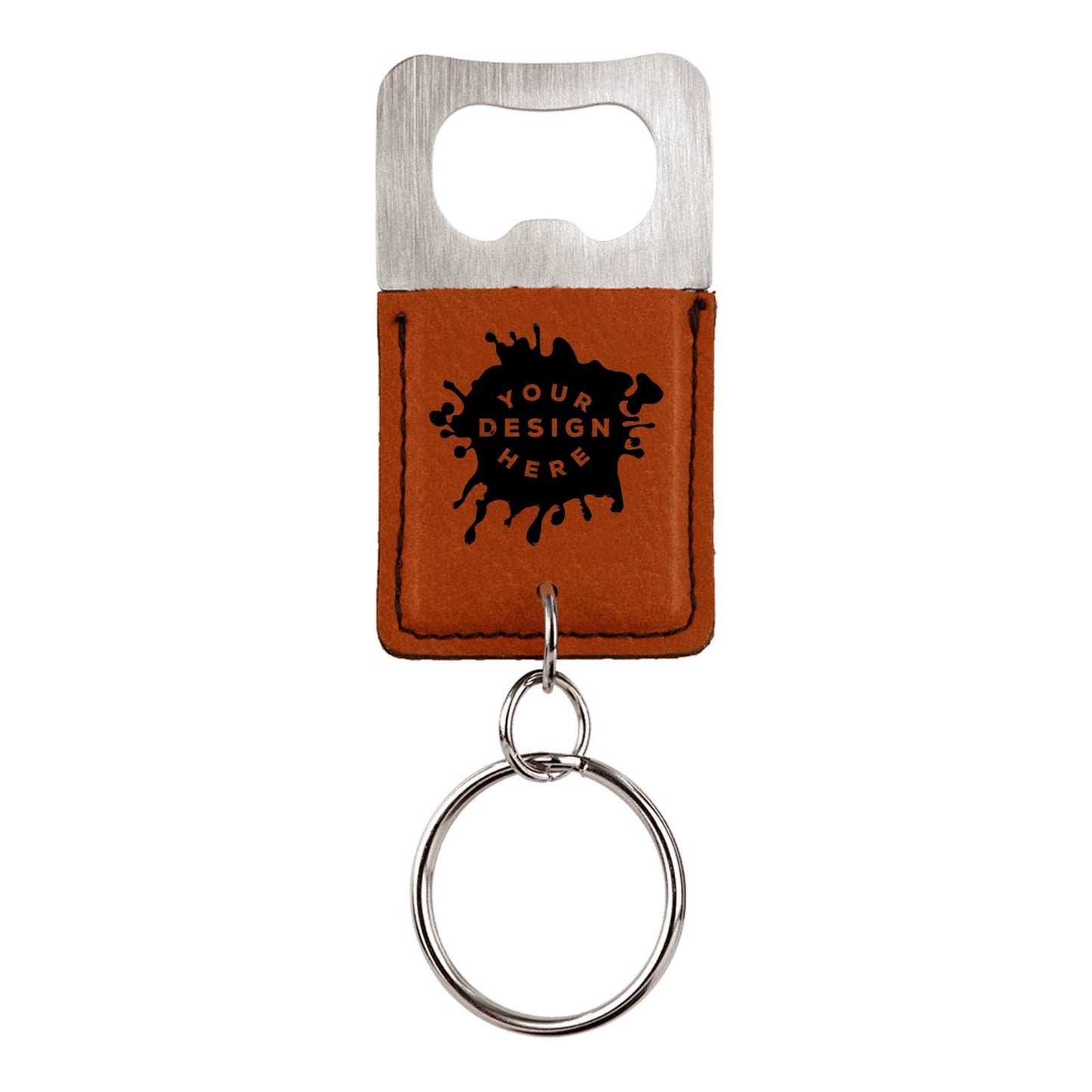 Custom-Engraved Leatherette Bottle Opener Keychain - Mato & Hash