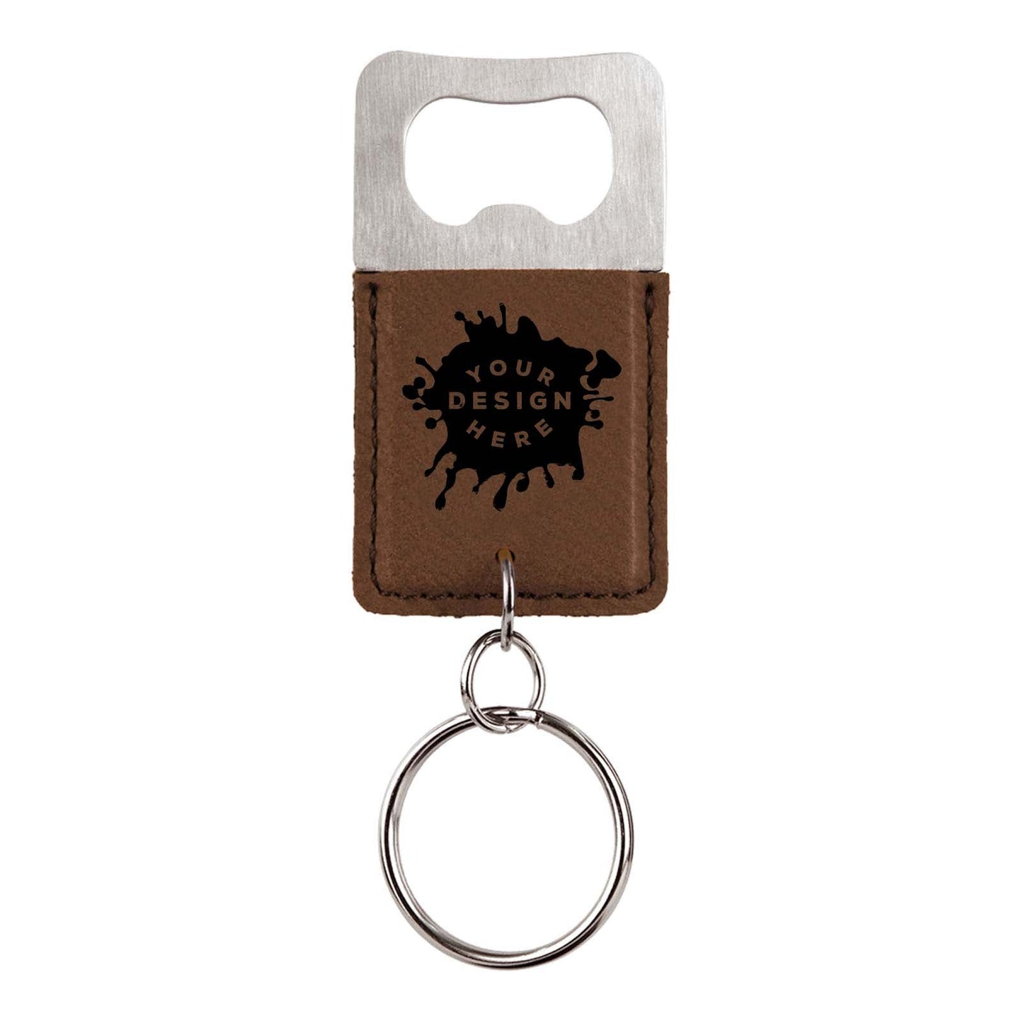 Custom-Engraved Leatherette Bottle Opener Keychain - Mato & Hash
