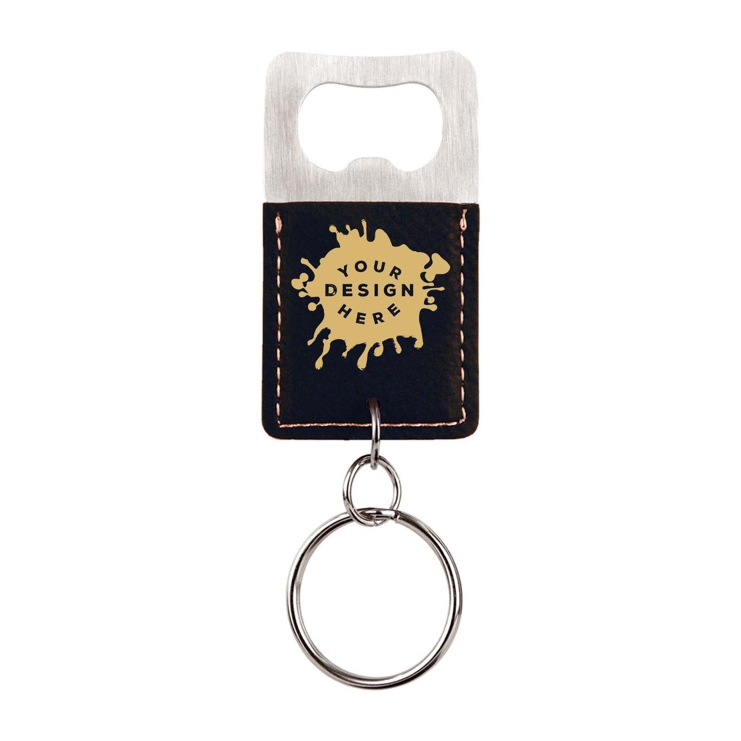 Custom-Engraved Leatherette Bottle Opener Keychain - Mato & Hash