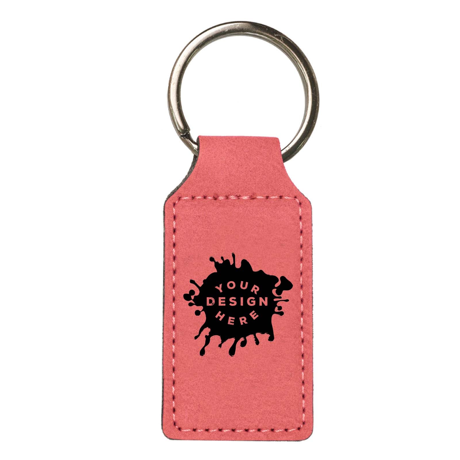 Custom-Engraved Leatherette Rectangle Keychain - Mato & Hash