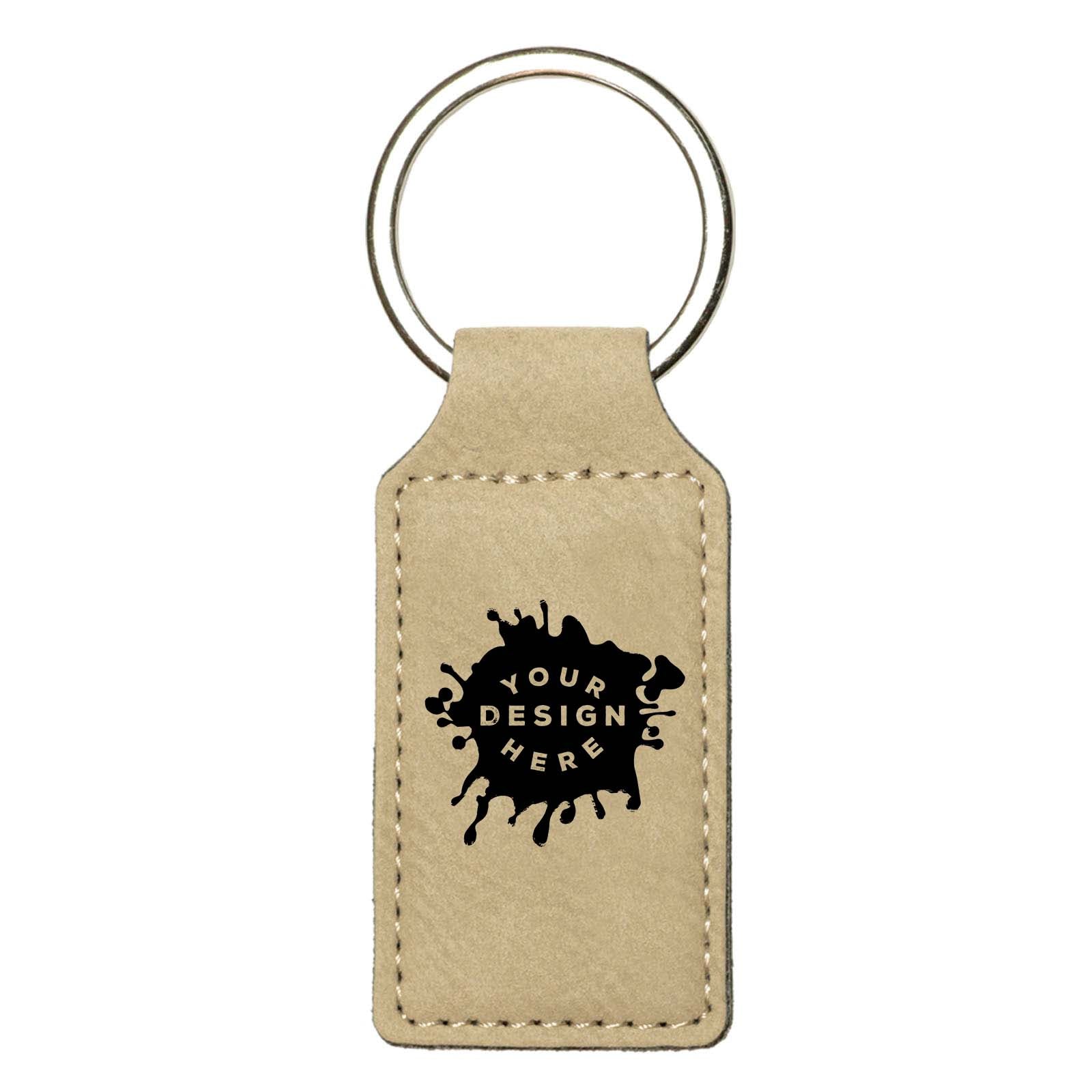 Custom-Engraved Leatherette Rectangle Keychain - Mato & Hash