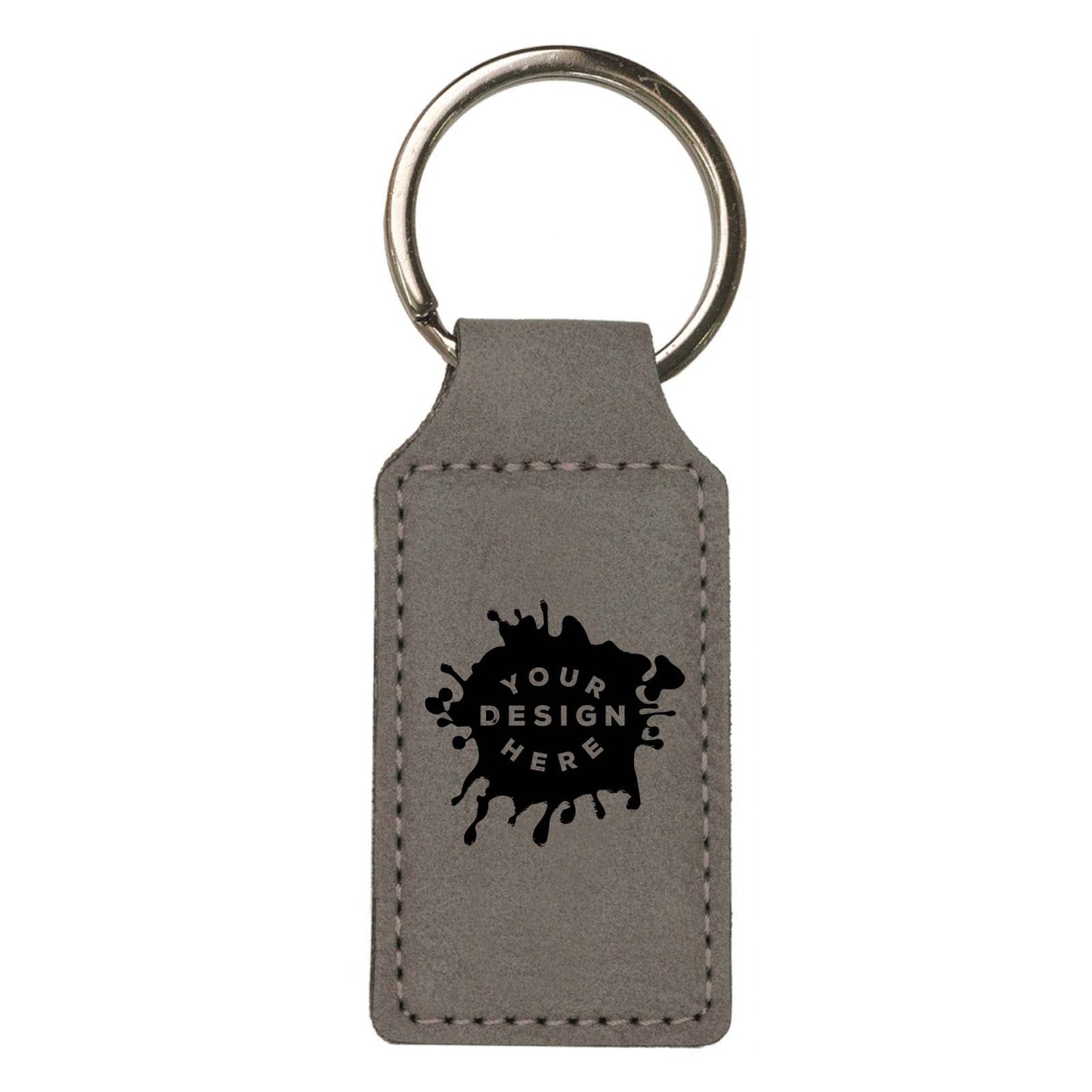 Custom-Engraved Leatherette Rectangle Keychain - Mato & Hash