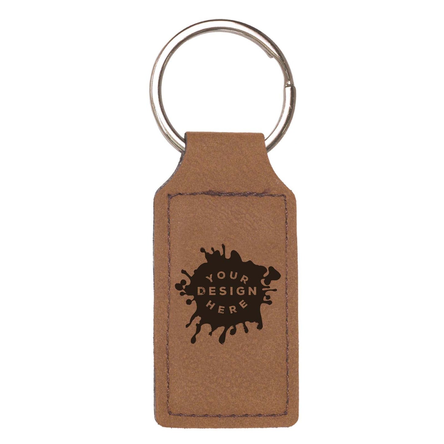 Custom-Engraved Leatherette Rectangle Keychain - Mato & Hash
