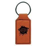 Custom-Engraved Leatherette Rectangle Keychain - Mato & Hash