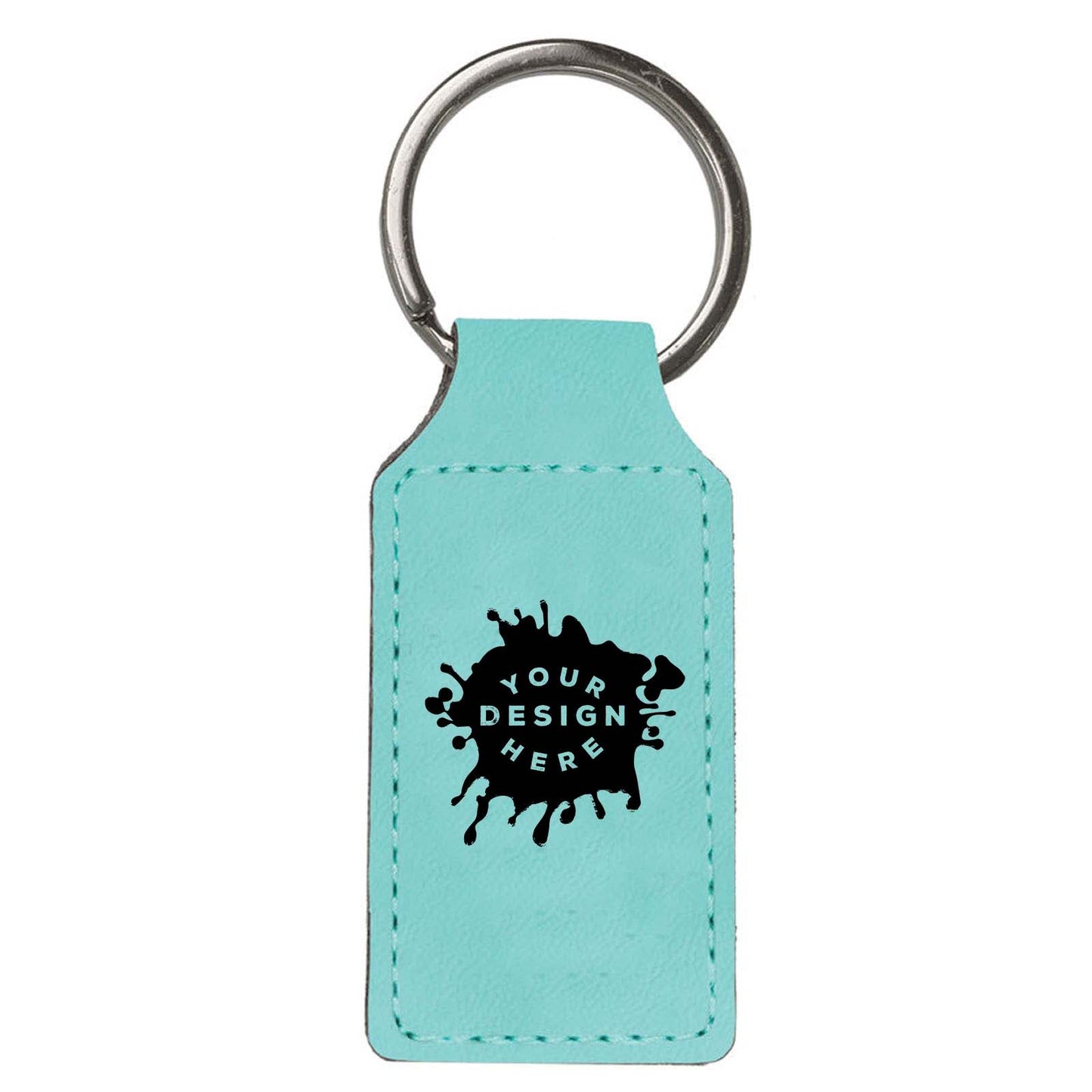 Custom-Engraved Leatherette Rectangle Keychain - Mato & Hash