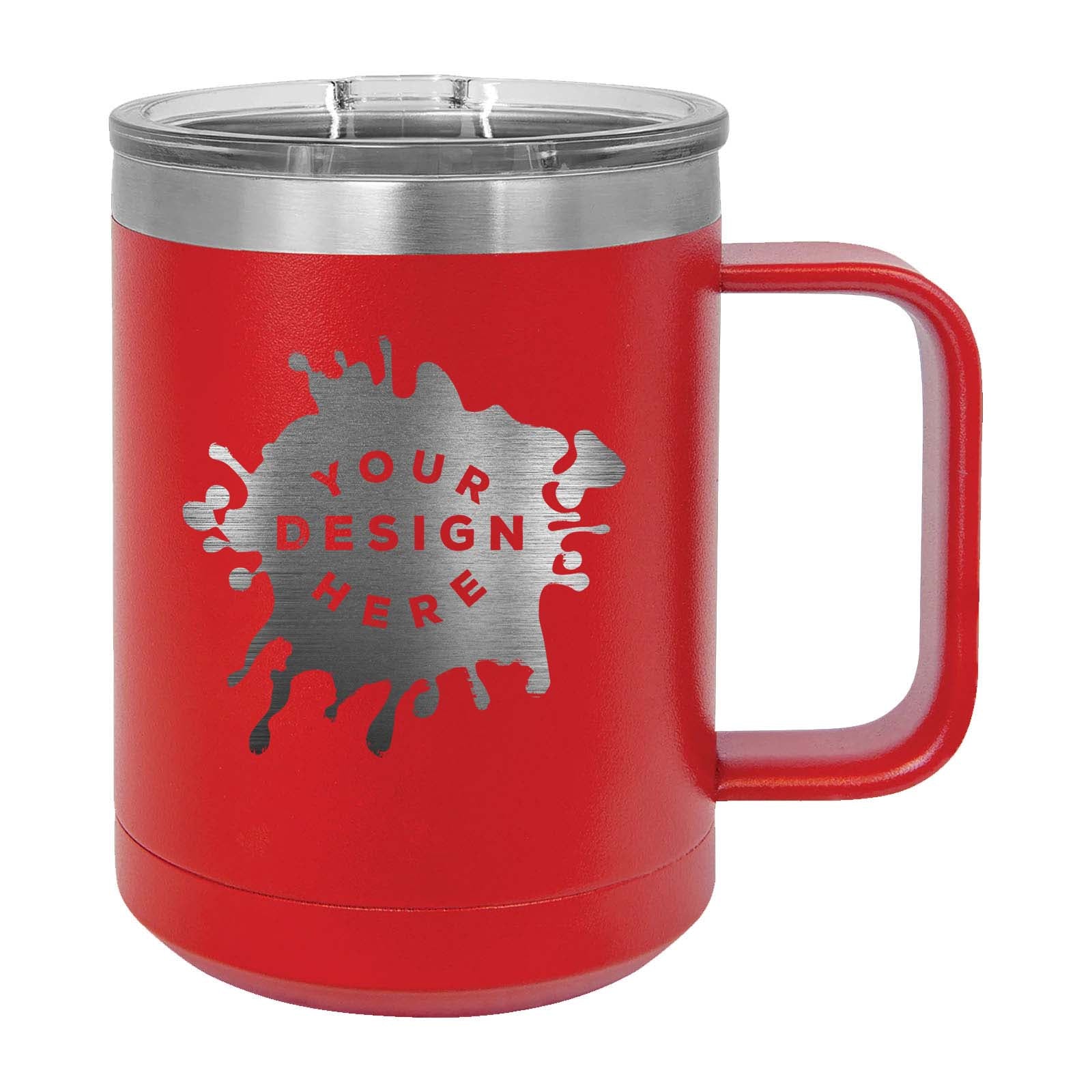 Custom Engraved Matte Tumbler Mug 15 oz. Red / One Size