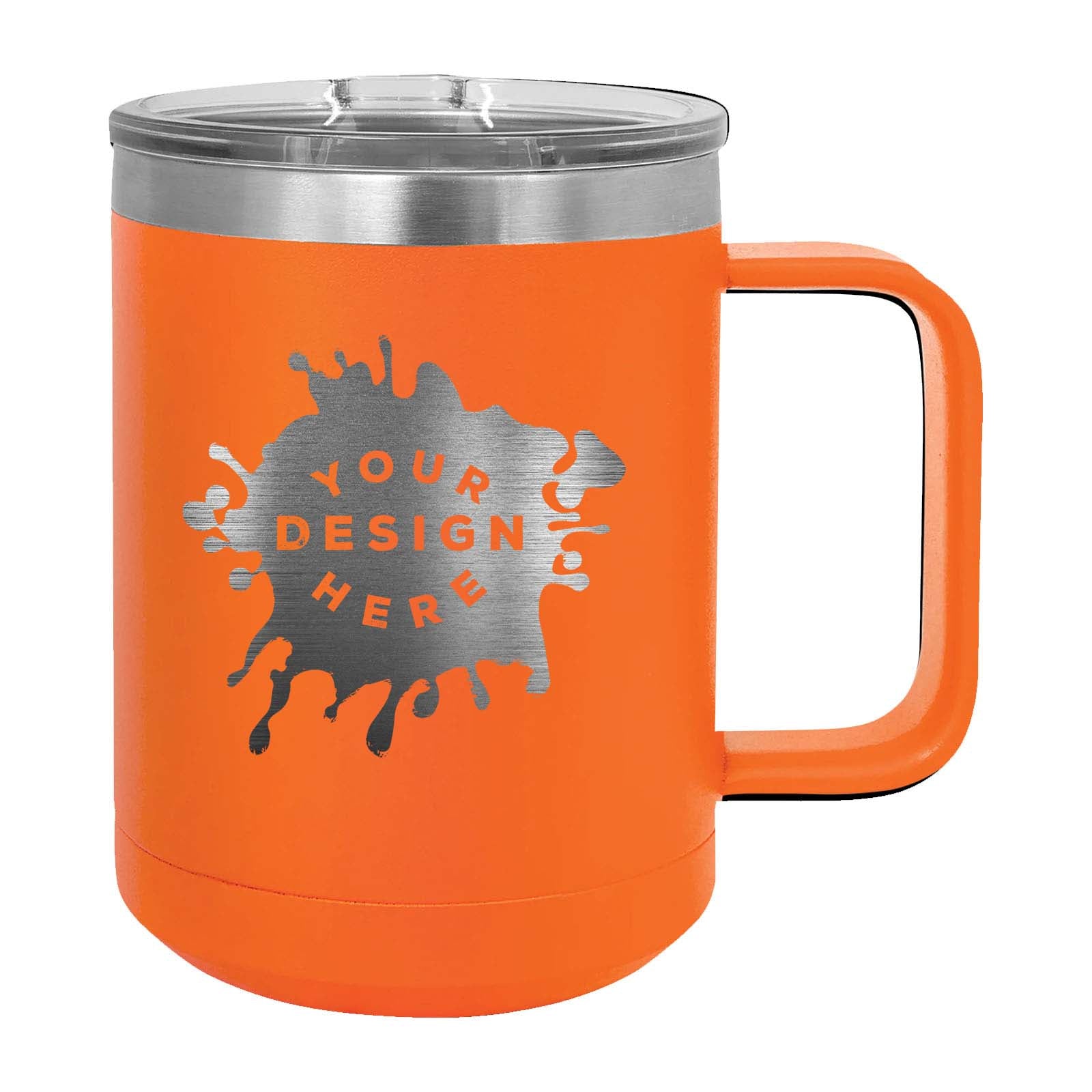 Custom Engraved Matte Tumbler Mug 15 oz. Orange / One Size