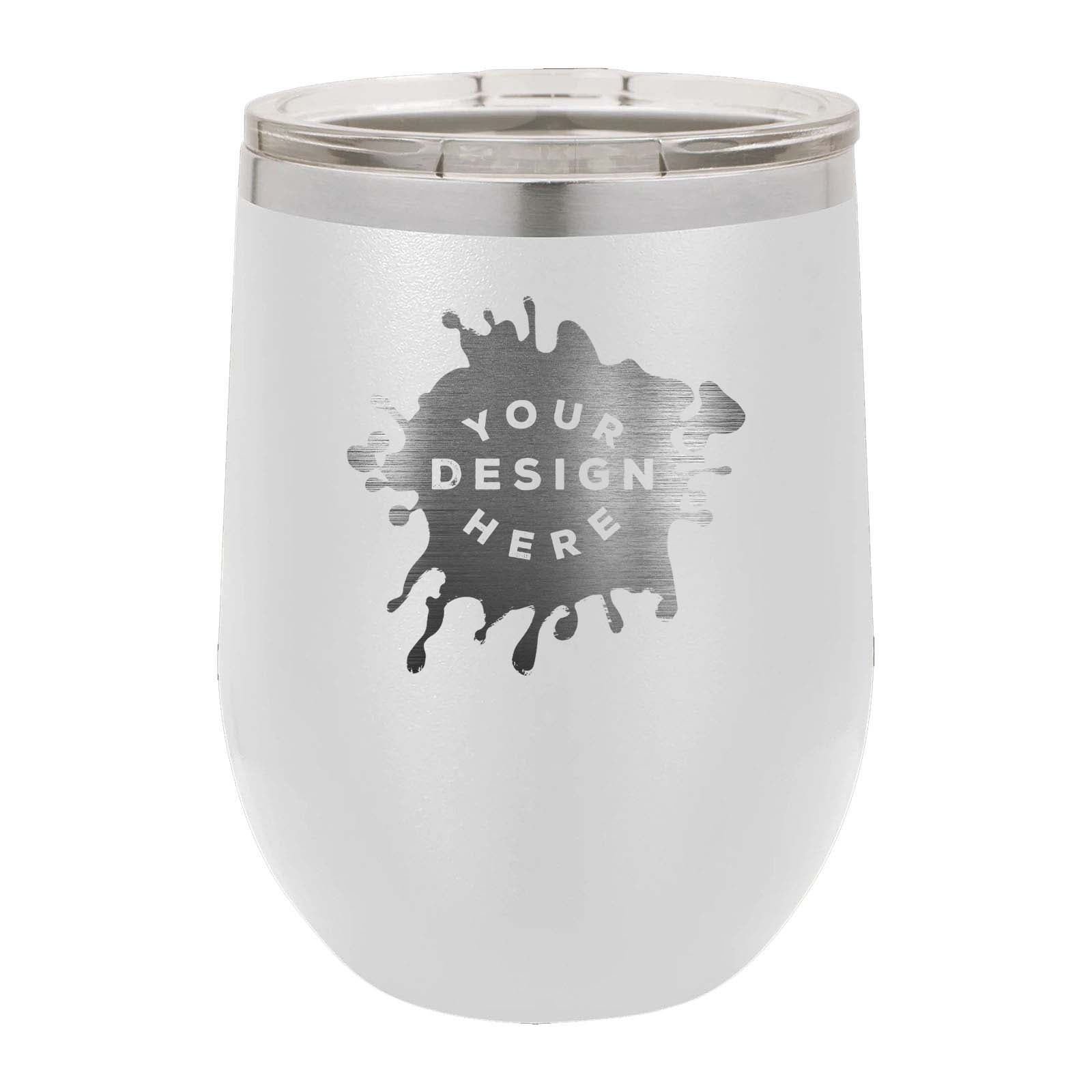 Personalized 12 Oz. Vacuum Insulated Stemless Wine Travel Mug/Tumbler