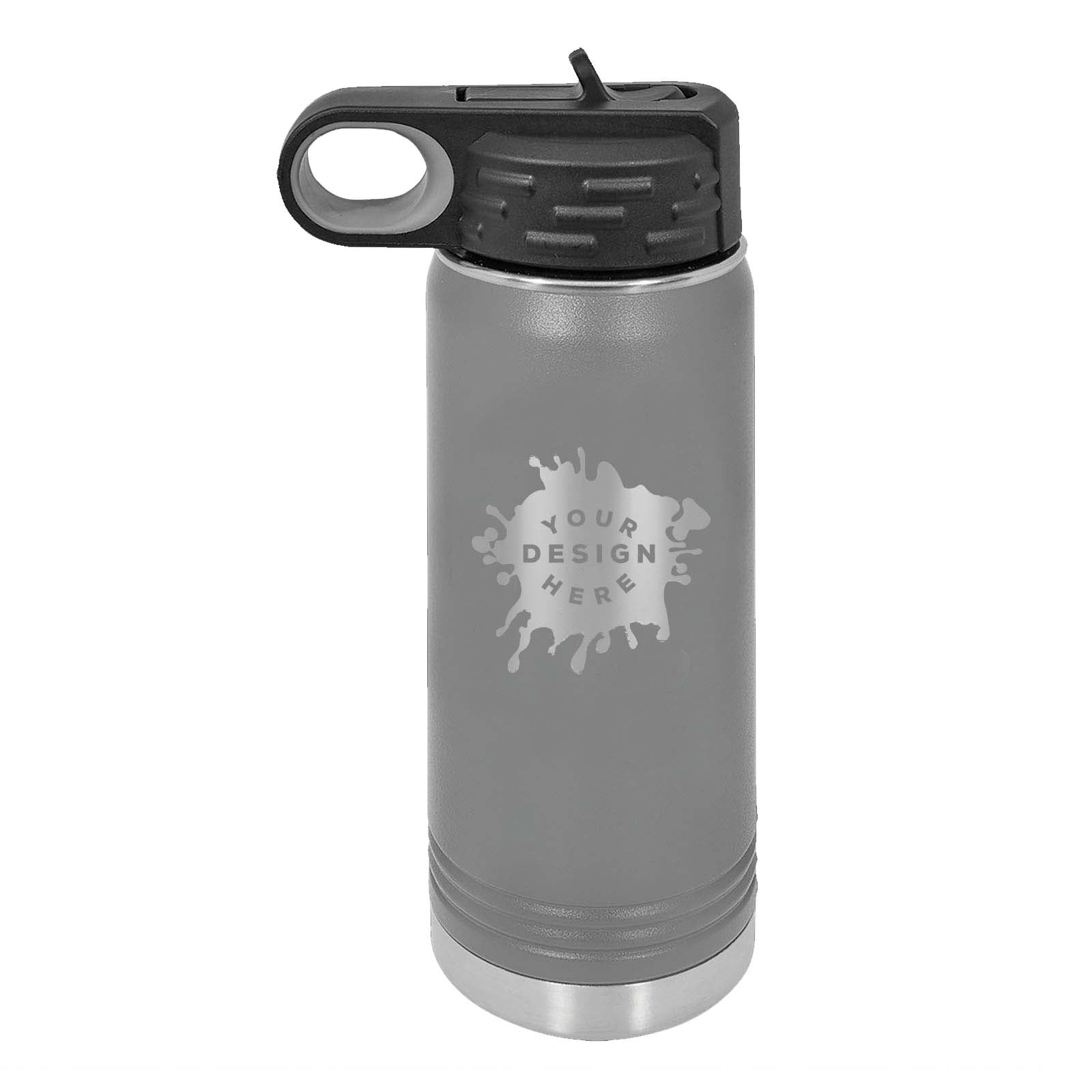 Engraved Black Polar Camel Water Bottle - 20 oz