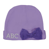 Custom Initials - Embroidered Baby Hat w/ Contrasting Bow - Mato & Hash