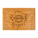 Custom Laser Engraved Bamboo Cutting Board with Butcher Block Inlay