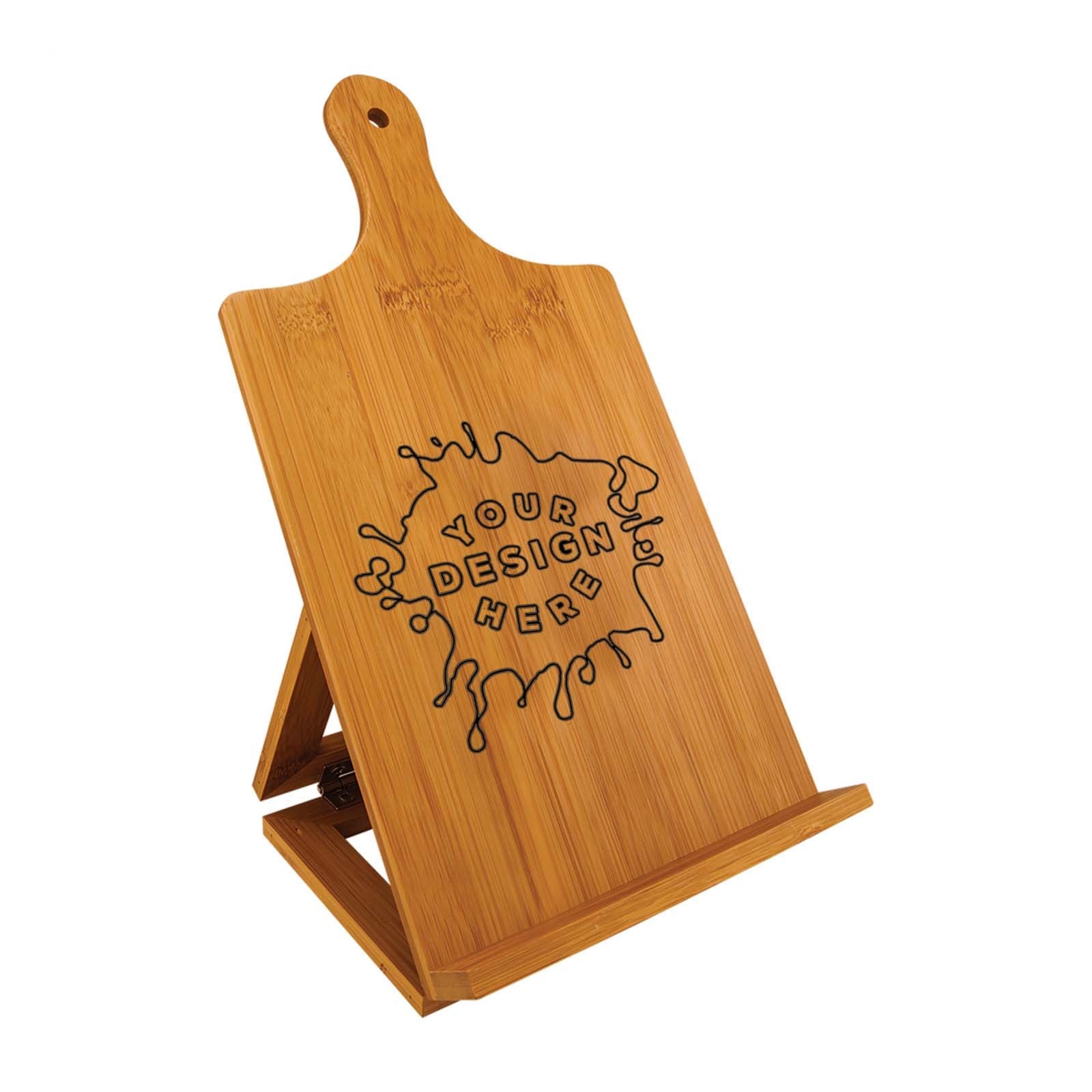 Custom Laser Engraved Bamboo Standing Chef's Easel - Mato & Hash