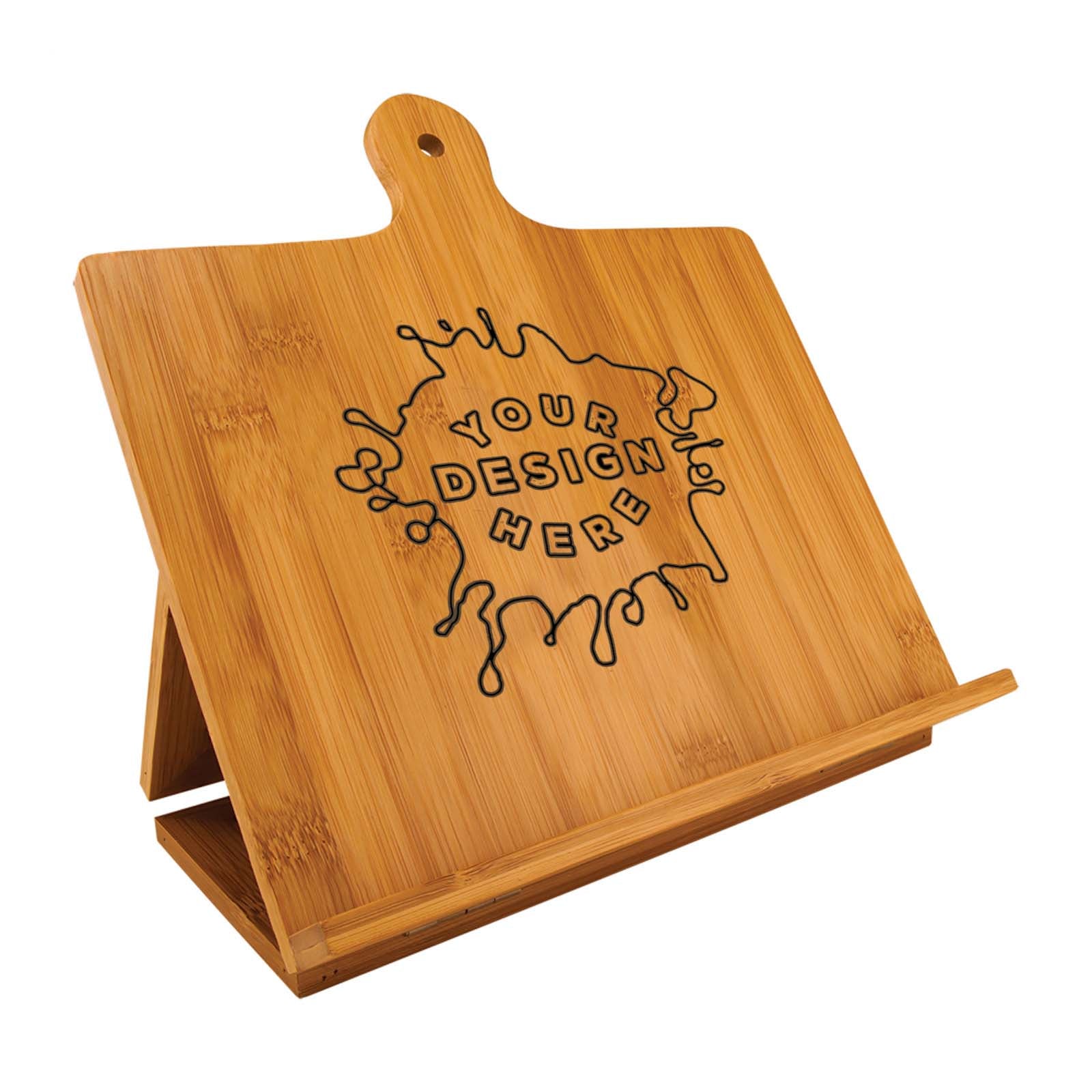 Custom Laser Engraved Bamboo Standing Chef's Easel - Mato & Hash