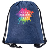 Custom Mélange Drawstring Gym Bag With Quick-Access Pocket