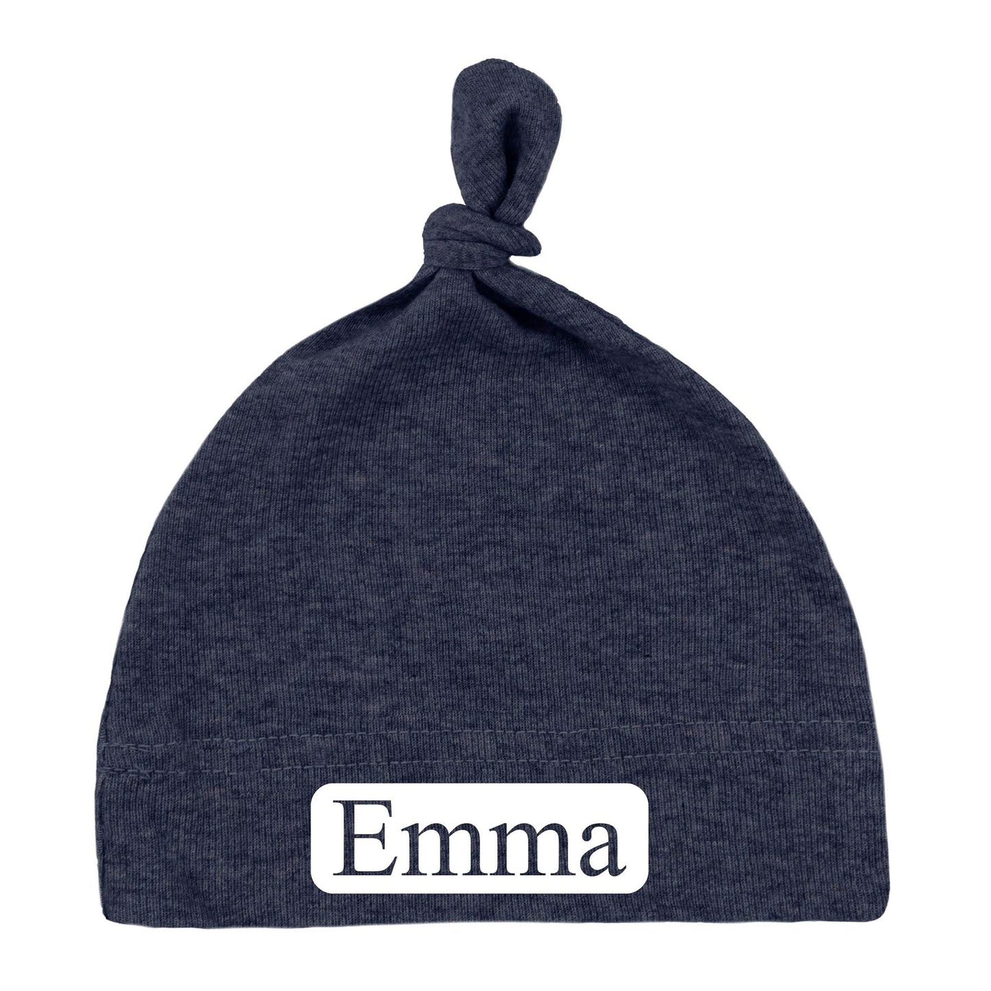 Custom Name (Text in Block) Baby Hat w/ Adjustable Top Knot - Mato & Hash