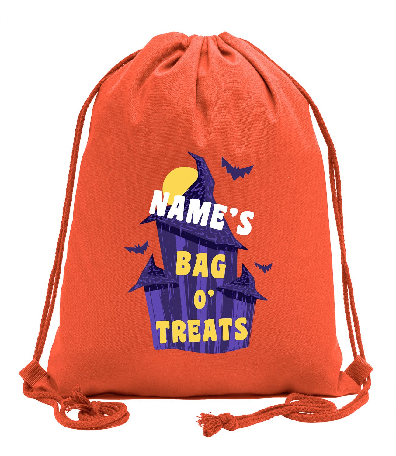 Custom Name's Bag o' Treats Halloween Cotton Drawstring Bag - Mato & Hash