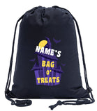 Custom Name's Bag o' Treats Halloween Cotton Drawstring Bag