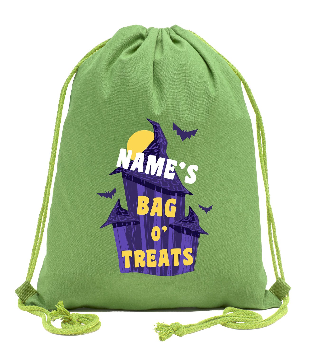 Custom Name's Bag o' Treats Halloween Cotton Drawstring Bag - Mato & Hash