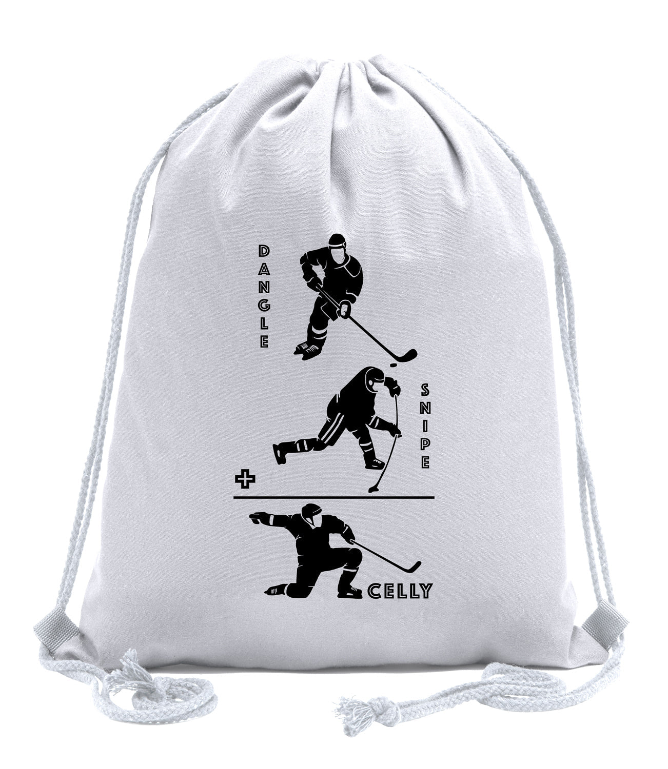Dangle + Snipe = Celly Cotton Hockey Drawstring Bag - Mato & Hash