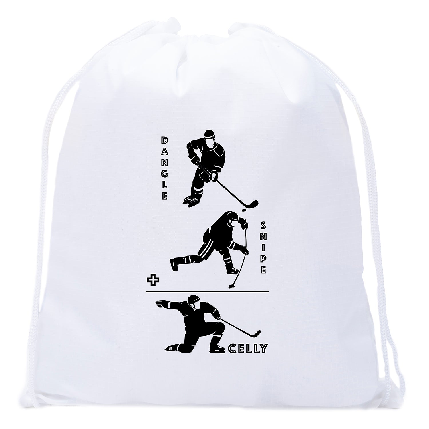 Dangle + Snipe = Celly Mini Polyester Hockey Drawstring Bag - Mato & Hash