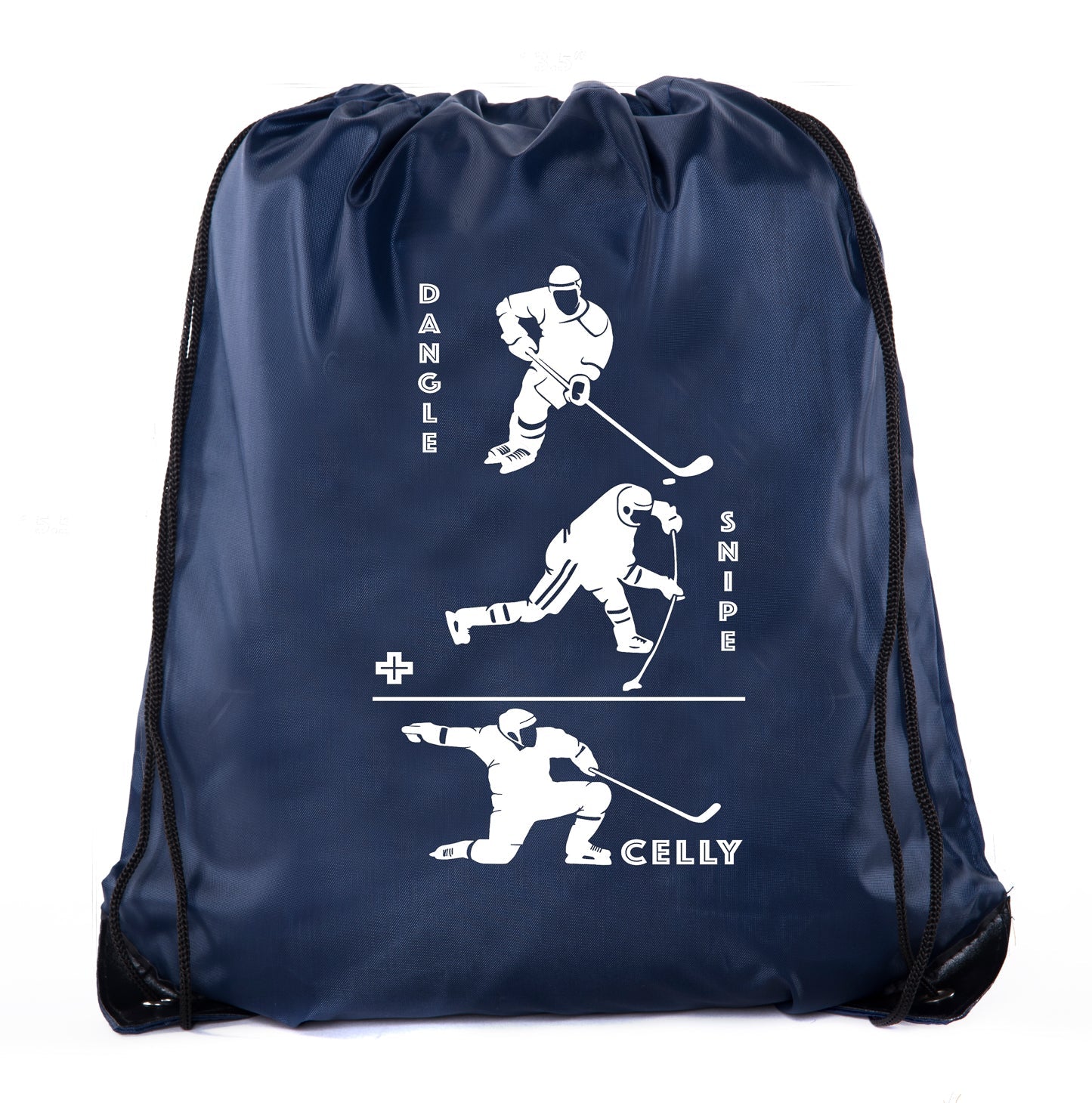 Dangle + Snipe = Celly Polyester Hockey Drawstring Bag - Mato & Hash