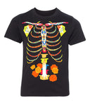 Day of the Dead Halloween Skeleton Kids T Shirts