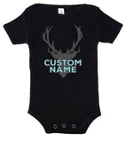 Deer Antlers Custom Name Cotton Baby Romper - Mato & Hash