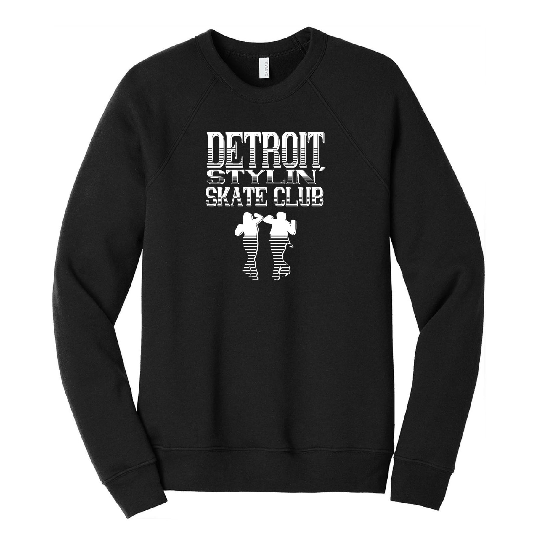 Detroit Stylin Skate Club Bella + Canvas Unisex Cotton/Polyester Fleece Raglan Crewneck Sweatshirt Printed - Mato & Hash