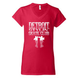 Detroit Stylin Skate Club Gildan Softstyle Women's 100% Cotton V-Neck T-Shirt Printed - Mato & Hash