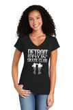 Detroit Stylin Skate Club Gildan Softstyle Women's 100% Cotton V-Neck T-Shirt Printed - Mato & Hash