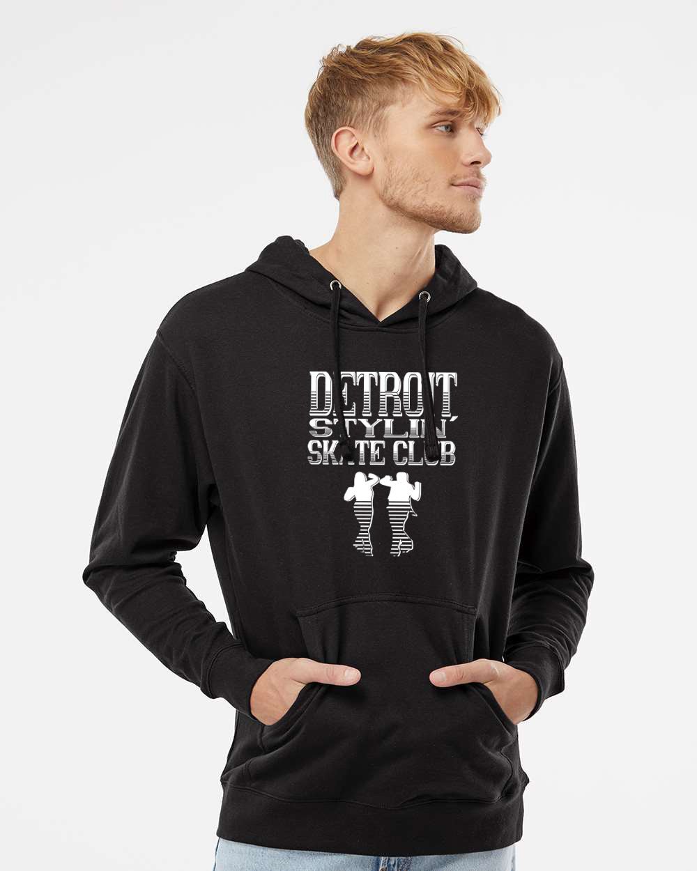 Detroit Stylin' Skate Club Independent Trading Co. Midweight Hooded Sweatshirt Printed - Mato & Hash