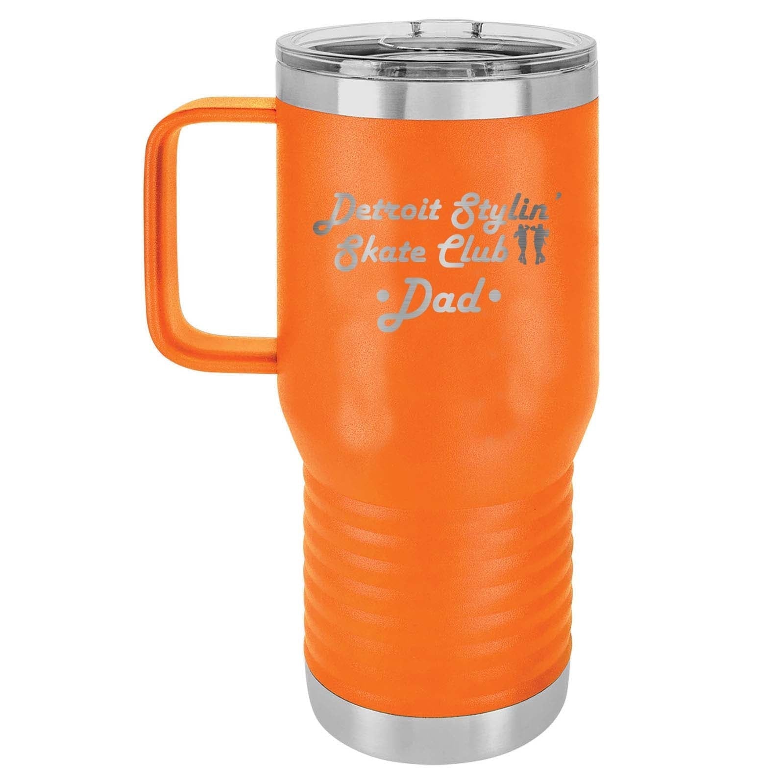 Detroit Stylin' Skate Club - Mom and Dad - Laser Engraved 20oz Travel Tumbler with Handle - Mato & Hash