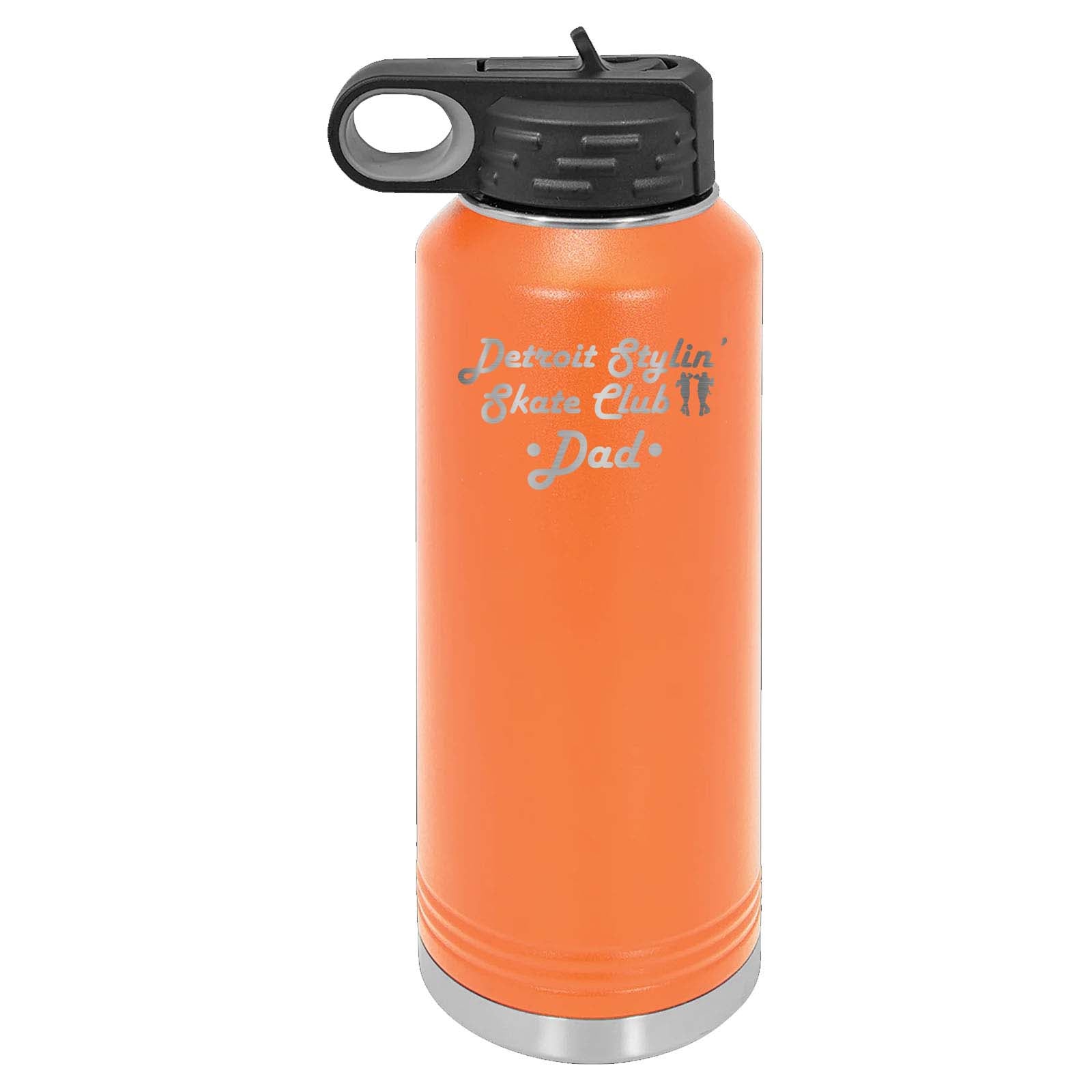 Detroit Stylin' Skate Club - Mom and Dad - Laser Engraved 32oz Water Bottle with Flip Lid - Mato & Hash