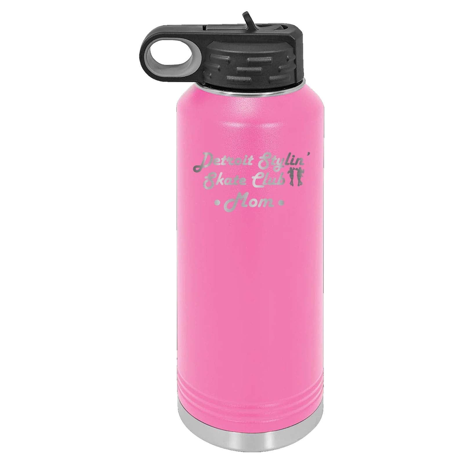 Detroit Stylin' Skate Club - Mom and Dad - Laser Engraved 32oz Water Bottle with Flip Lid - Mato & Hash