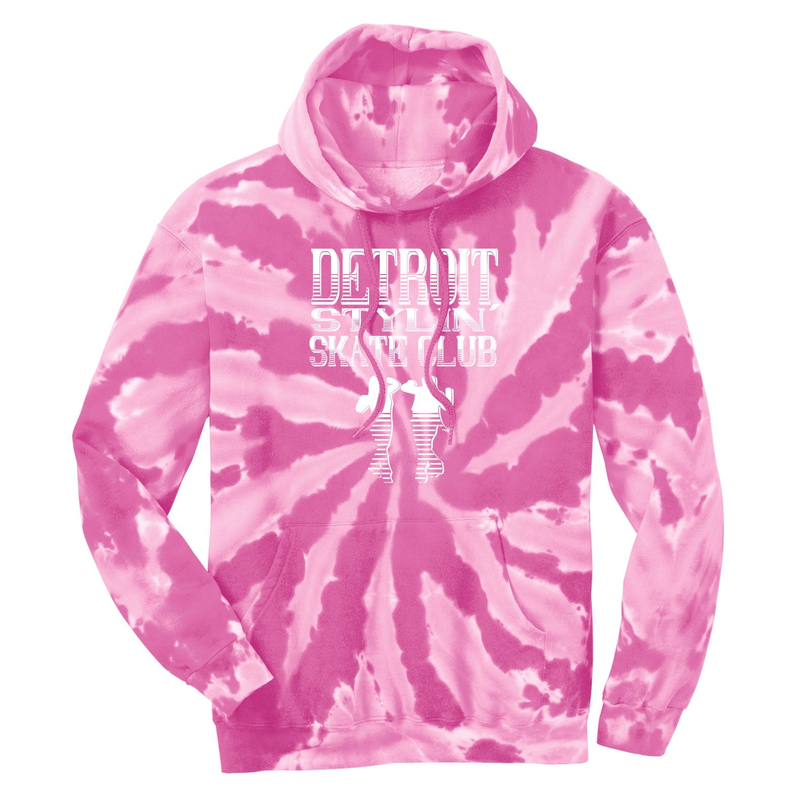 Detroit Stylin' Skate Club Port & Company® Tie-Dye Pullover Hooded Sweatshirt Printed - Mato & Hash