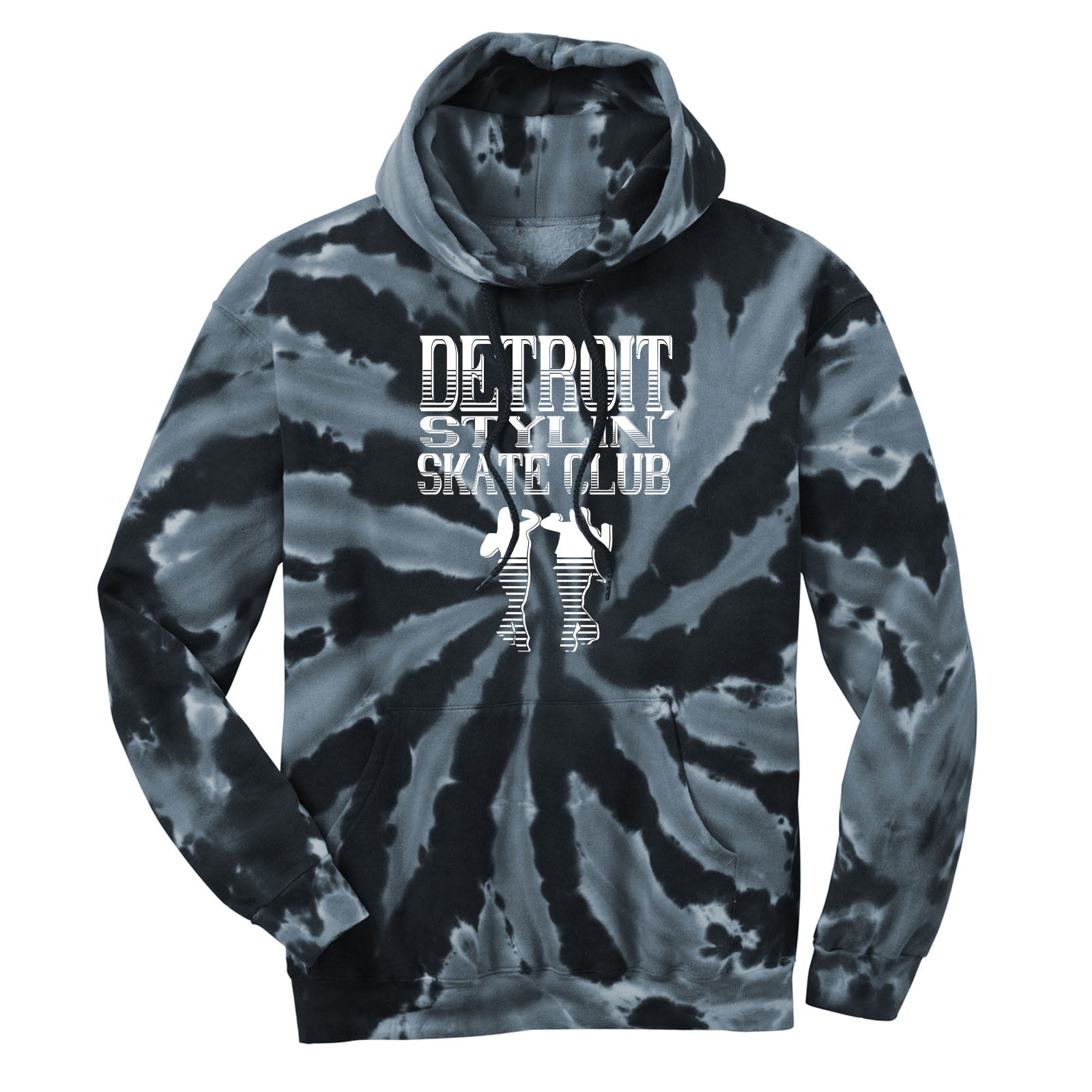 Detroit Stylin' Skate Club Port & Company® Tie-Dye Pullover Hooded Sweatshirt Printed - Mato & Hash