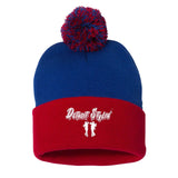 Detroit Stylin Sportsman Pom-Pom 12" Knit Beanie Embroidery - Mato & Hash