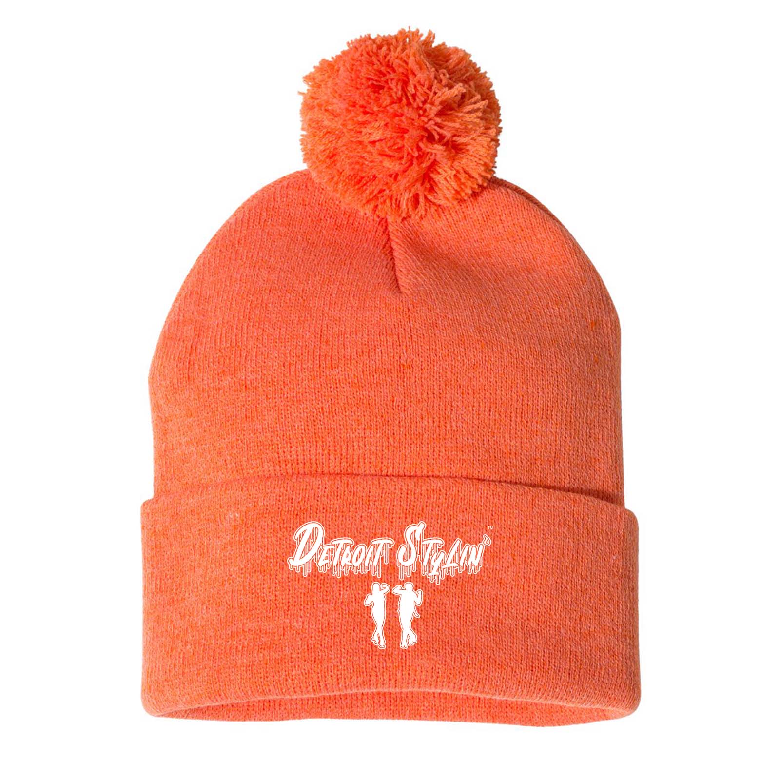 Detroit Stylin Sportsman Pom-Pom 12" Knit Beanie Embroidery - Mato & Hash