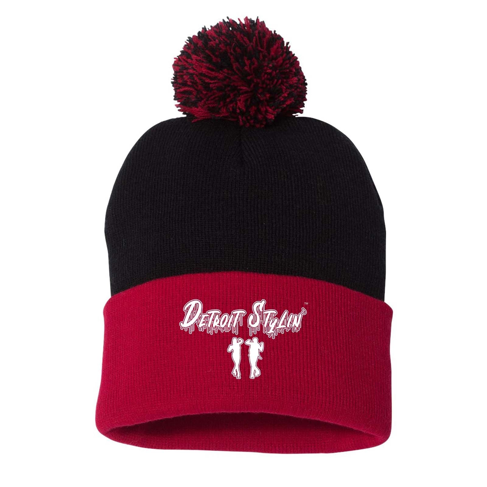 Detroit Stylin Sportsman Pom-Pom 12" Knit Beanie Embroidery - Mato & Hash