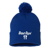 Detroit Stylin Sportsman Pom-Pom 12" Knit Beanie Embroidery - Mato & Hash