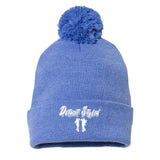 Detroit Stylin Sportsman Pom-Pom 12" Knit Beanie Embroidery - Mato & Hash