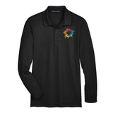 Devon & Jones CrownLux Performance Polyester/Cotton Blend Men's Plaited Long Sleeve Polo T-Shirt Embroidery