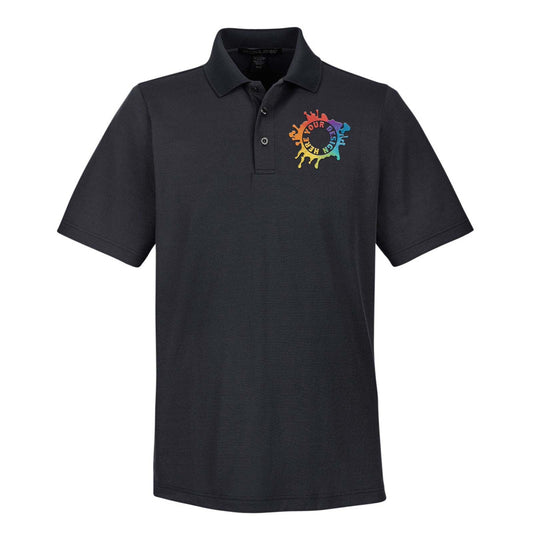 Devon & Jones CrownLux Performance Polyester/Cotton Blend Men's Plaited Polo T-Shirt Embroidery - Mato & Hash