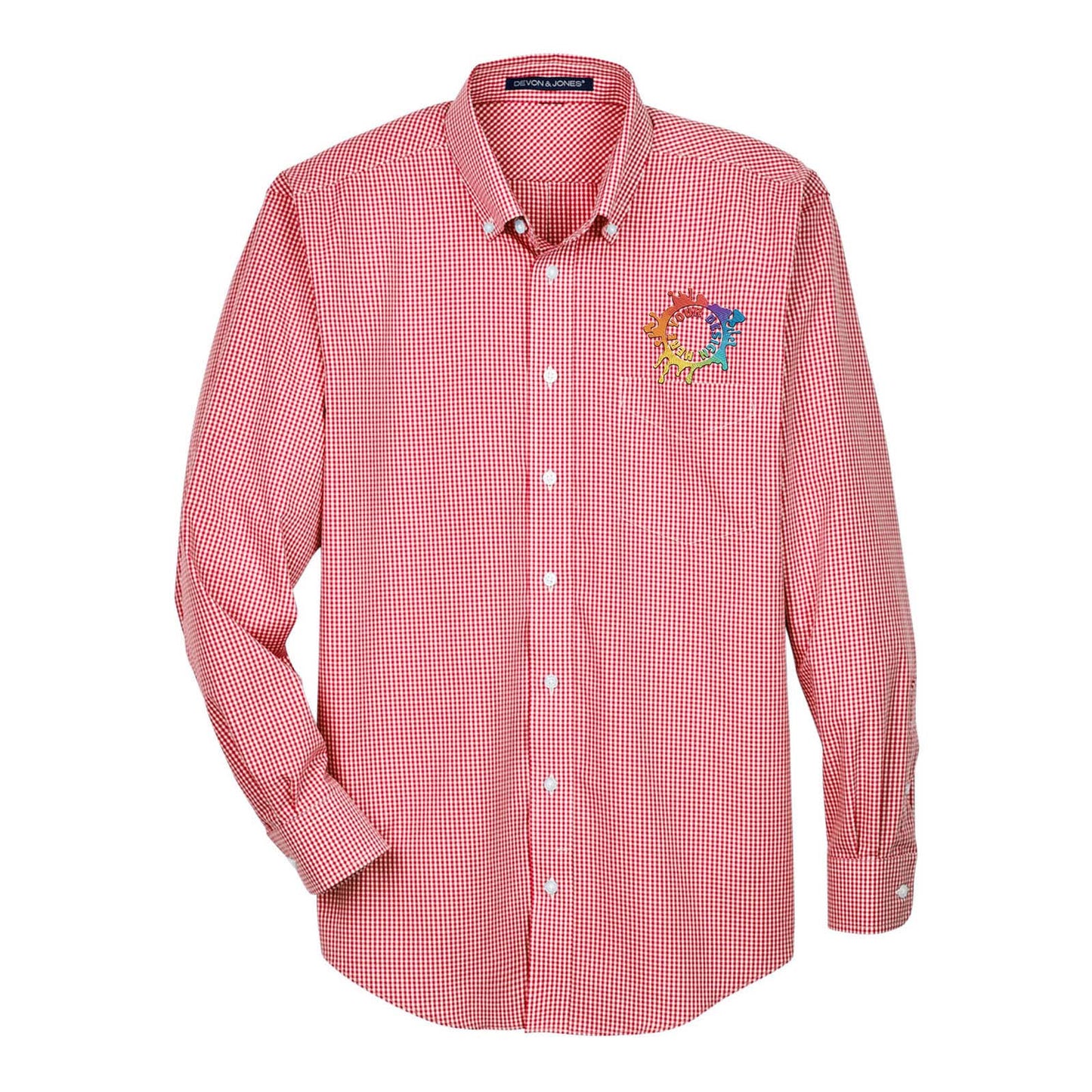 Devon & Jones Men's Crown Woven Collection® Gingham Check Embroidery - Mato & Hash