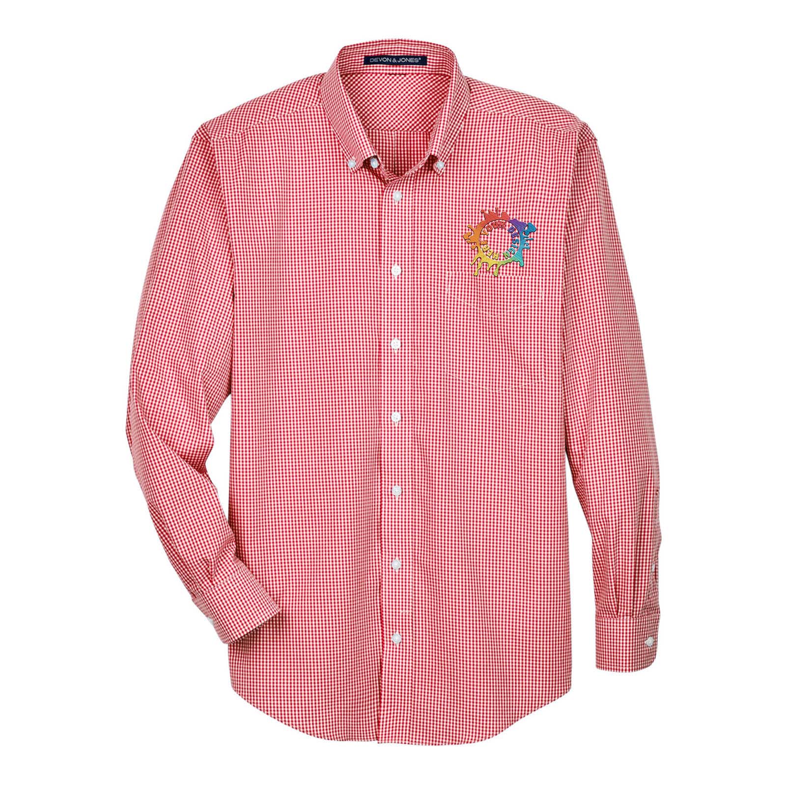Devon & Jones Men's Crown Woven Collection® Gingham Check Embroidery - Mato & Hash