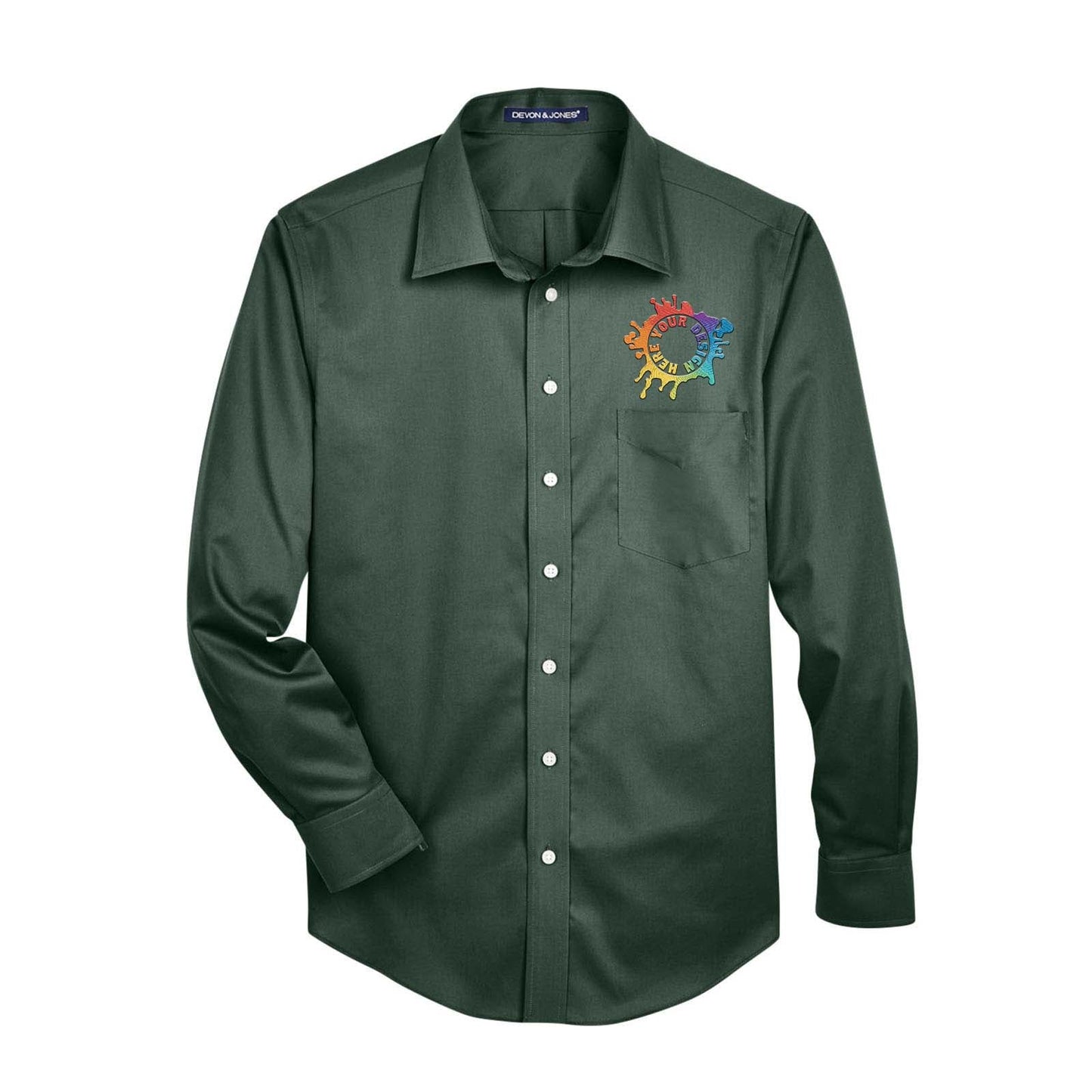 Devon & Jones Men's Crown Woven Collection® Solid Stretch Twill Embroidery - Mato & Hash