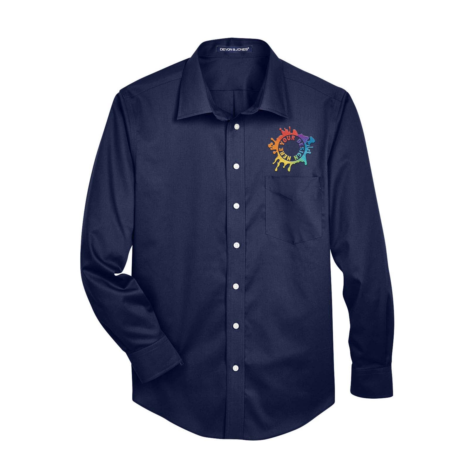 Devon & Jones Men's Crown Woven Collection® Solid Stretch Twill Embroidery - Mato & Hash